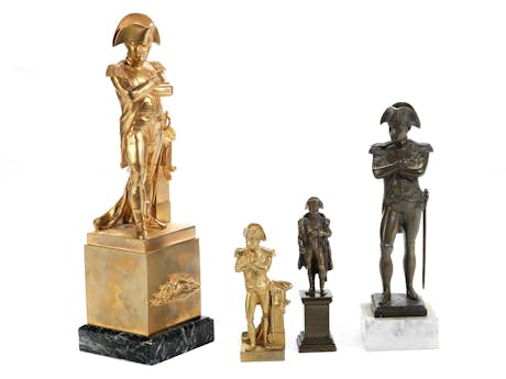 Konvolut von vier Napoleon-Statuetten